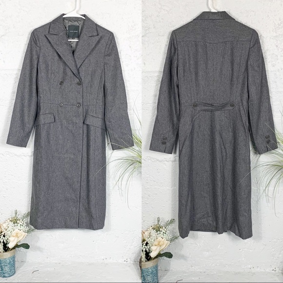 100% Wool Cour Carew Long Trench Coat - Picture 3 of 8